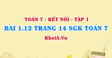 Bài 1.12 trang 14 SGK Toán 7 tập 1 Kết nối tri thức